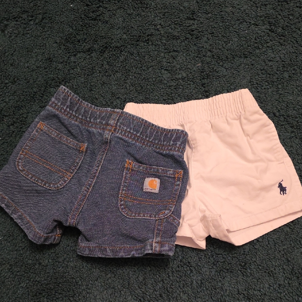 Carhartt Denim and White Polo Baby Boy Shorts